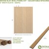 Ekena Millwork 94H x 3/8T Adjustable Wood Slat Wall Panel Kit w/ 2W Slats, Maple contains 22 Slats SWW66X94X0375MA